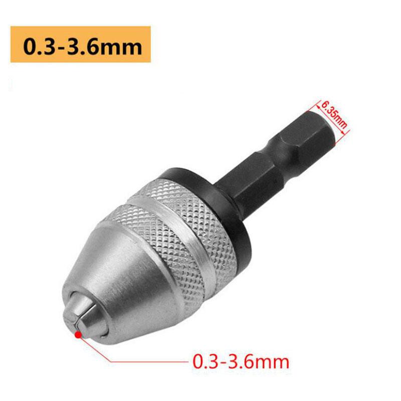 Мини-патрон без ключа, электрические сверла, цанговый переходник, удлинитель, отвертка, адаптер для дрели, инструмент для крепления, сменный шестигранный хвостовик 1/4 дюйма
