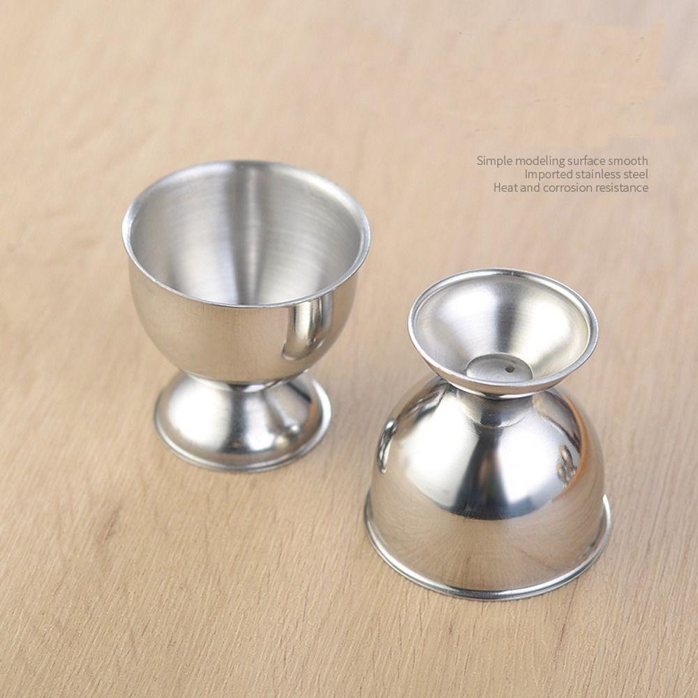4Pcs Multipurpose Stainless Steel Boiled Egg Cups Portable Convenient Stand Rack Eggs Poach Eggs Holder Kitchen Tools