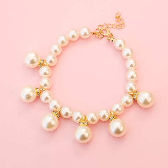 Ожерелье для собаки из искусственного жемчуга, регулируемый ошейник из искусственного жемчуга, ювелирное изделие