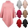Tooxika New Solid Color High Collar Sweater Cape Sweater Shawl Coat