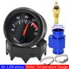 2''52mm Car Water Temperature Gauge 40~120 ℃ With Water Temp Sensor Water Temp Joint Pipe 1/8NPT Sensor Adapter Car Gauge 12V