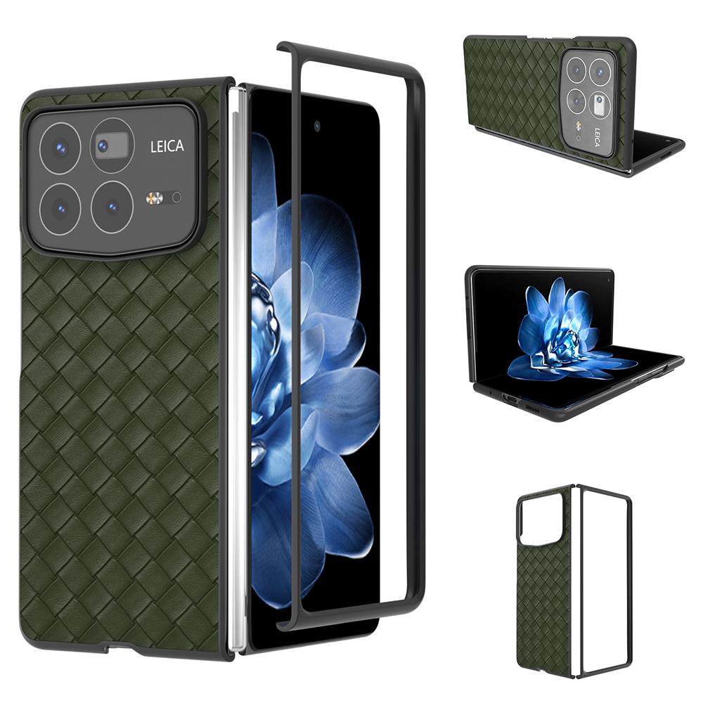 Чехол для Xiaomi Mix Fold 4 5G с плетеной текстурой, покрытие из ПУ-кожи, ПК, чехол для мобильного телефона