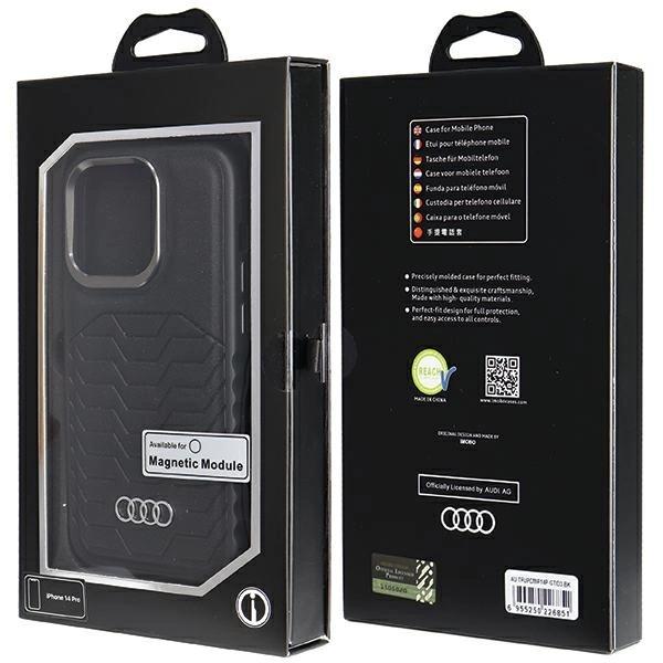 Audi Synthetic Leather Case With Magsafe For Iphone 14 Pro - Black