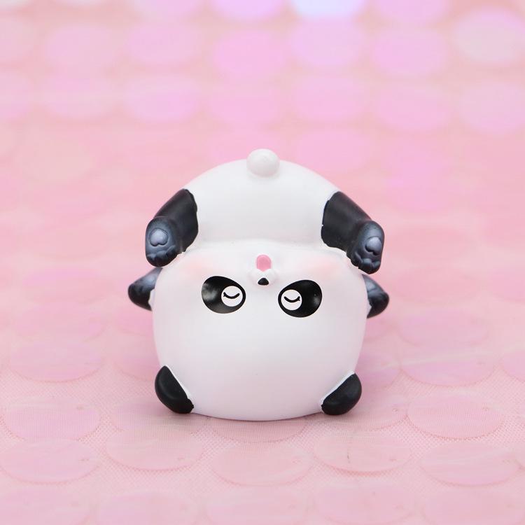 Mischievous Panda Car Ornament: Cute Resin Cartoon Figure