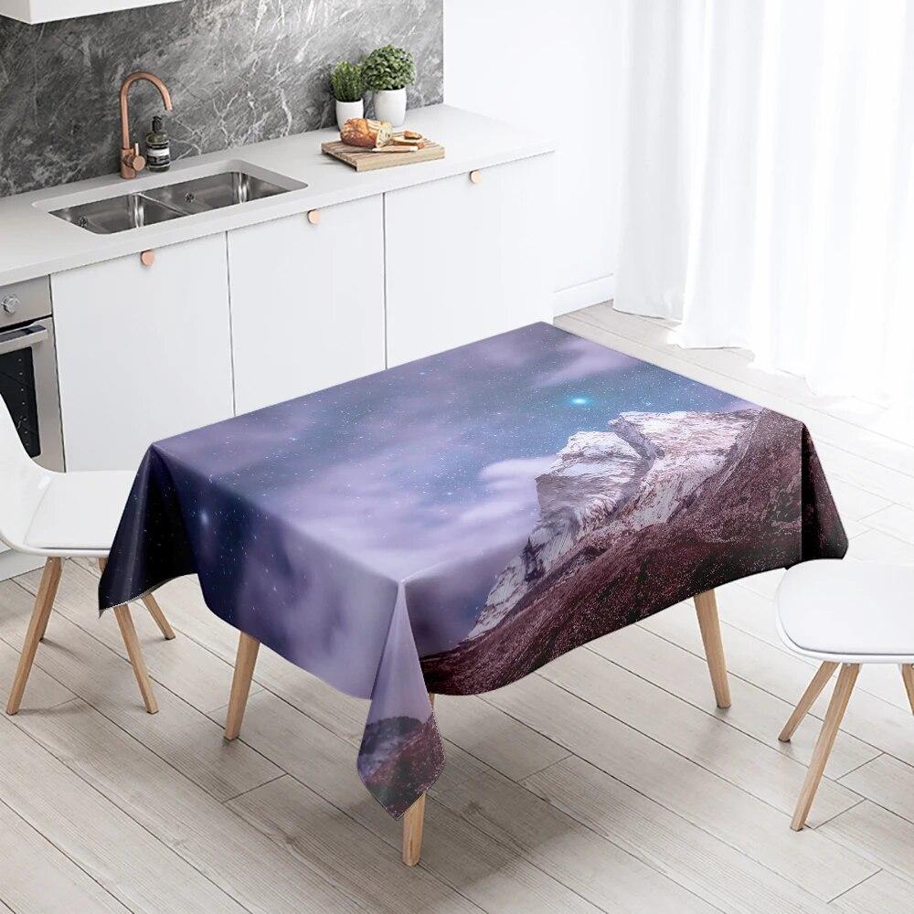 Sunset Tablecloth Natural World Landscape Stain Resistant Waterproof Rectangular Kitchen Table Home Decor