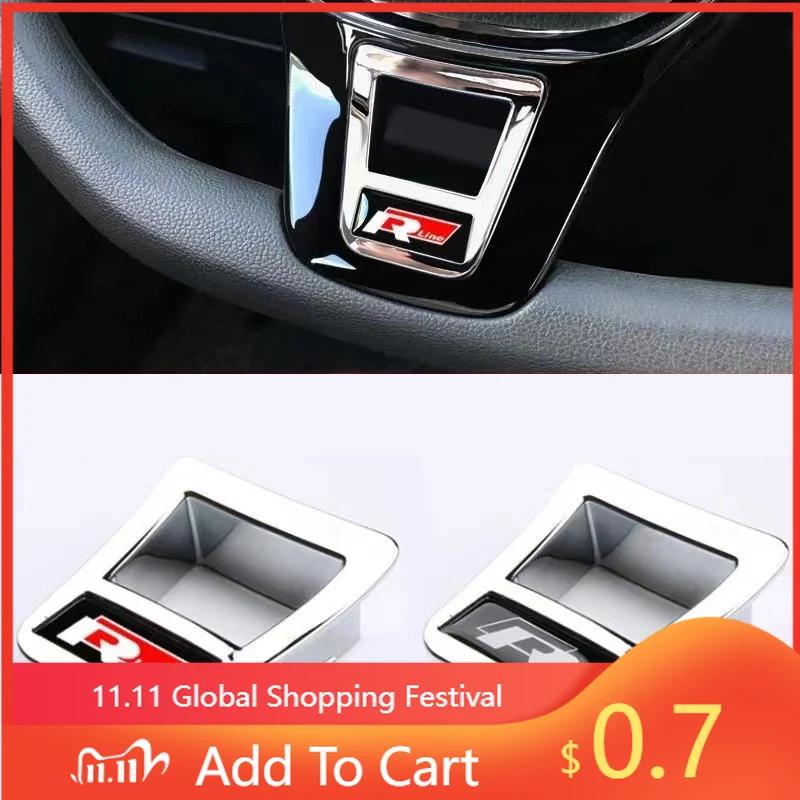 Для VW 1 шт. ABS Rline Логотип Значок Рулевого Колеса Эмблема Декоративные Наклейки Для Volkswagen R Golf 5 6 MK7 Passat TROC GTI Tigua
