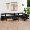 Day and Night - Day and Night Garden Furniture Set 9 Pieces Solid Black Pine Wood