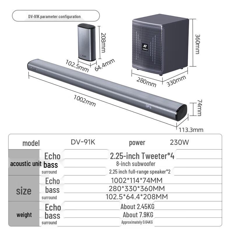 Система саундбара для домашнего кинотеатра Sansui 5.1 канала
