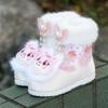 Детские модные сценические зимние сапоги для девочек, милые вышитые хлопковые туфли