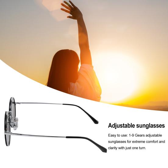 Солнцезащитные очки с регулируемым фильтром нейтральной плотности, 1-9 передач для комфорта, прозрачные поляризованные круглые очки с защитой от синего света