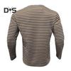 Осенне-весенний мужской топ с V-образным вырезом, полосатым принтом, цветной свитер с длинными рукавами, повседневная рабочая рубашка средней длины