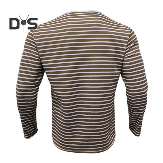 Осенне-весенний мужской топ с V-образным вырезом, полосатым принтом, цветной свитер с длинными рукавами, повседневная рабочая рубашка средней длины