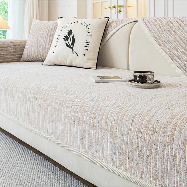 Французская кремовая ветровая диванная подушка Универсальная для всех сезонов Новая нескользящая подушка для сиденья Премиальная кожаная чехол-накидка для дивана