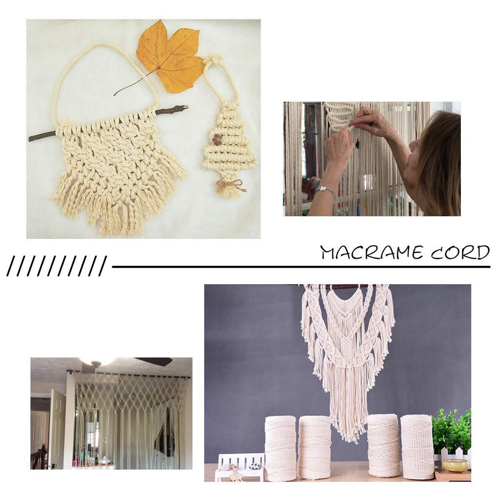 Macrame Rope 2mm 200M Natural Cotton Cord for DIY Crafts Wall Hanging Cotton String Home Decoration Knitting Rope 2pcs
