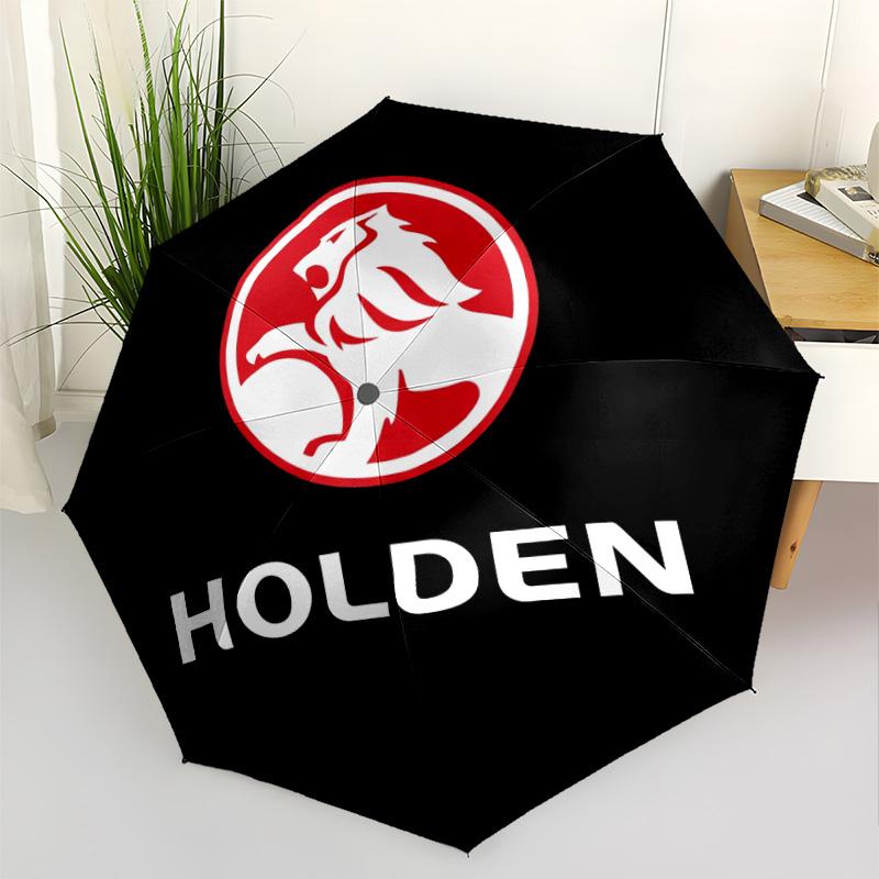 Holden Lion Logo Compact Travel Automatic Umbrella Sturdy 8-Rib Shaft Foldable Design All-Season Umbrella for Travel Elegant Umbrella