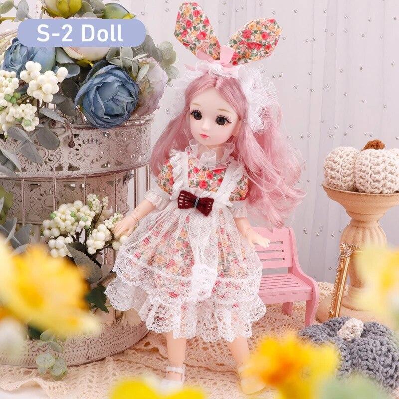 Кукла BJD для девочек, 30 см, аниме-кукла, 23 шарнира, подвижное тело с юбкой, шляпа, головной убор, игрушка «сделай сам»