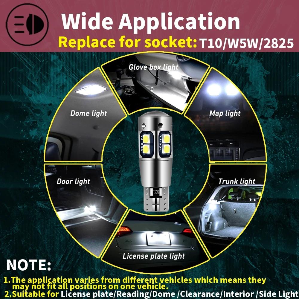2 шт. супер яркий T10 W5W 168 192 светодиодный задний фонарь белый 3030 10SMD 12 В автомобильный светодиодный фонарь CANBUS без ошибок автомобильный габаритный фонарь для парковки