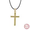 ORSA JEWELS Классический кулон-крест из 14-каратного золота, ожерелье для мужчин и женщин, ожерелье из стерлингового серебра 925 пробы, христианские религиозные украшения NMN01