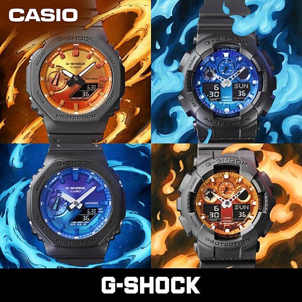 Casio Мужские часы G-SHOCK GA-100FL-1AJF [G-SHOCK Flame inside Series] Круглые часы из черной смолы