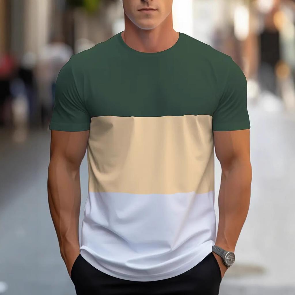 Мужская уличная полосатая футболка, модная повседневная забавная футболка с круглым вырезом, новая летняя футболка с 3D-цифровой печатью