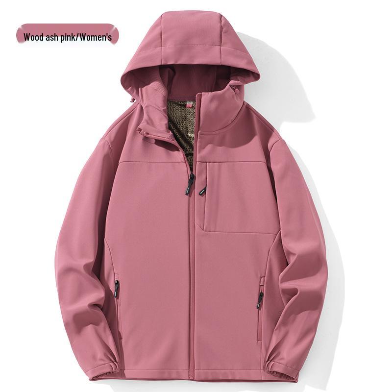 Unisex Windproof Softshell Jacket: Warm Hooded Outdoor Cardigan for Men & Women In Autumn/Winter