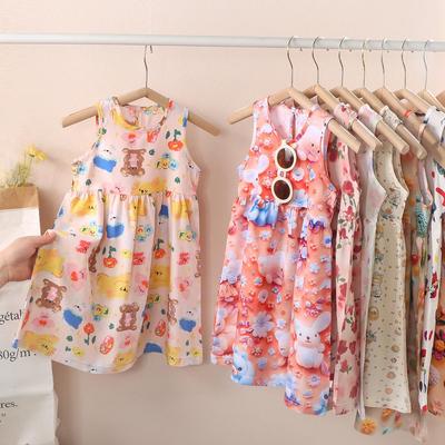 Стильное летнее платье без рукавов с цветочным принтом для девочек - Милая принцессная ночная сорочка