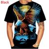 Printed Men's 3D Fun T-shirts Trendy Eagle Printing Short Sleeve Tops Casual Summer Tees Bird Men Plus Size S-6XL