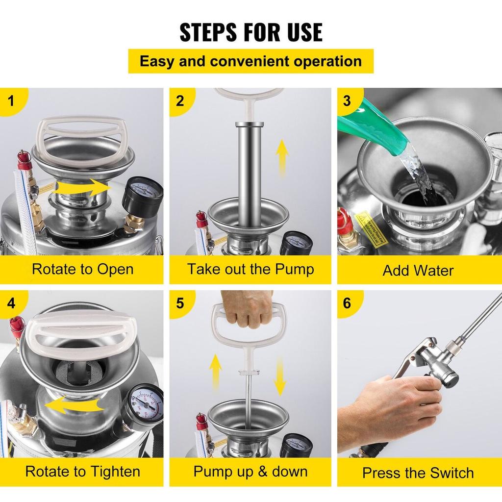Stainless Steel Sprayer 8L Household Gardening and Floor Cleaning Sprayer, Suitable for the Current Neds of Industry, Agriculture, Commerce, Medicine