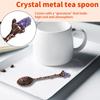 Кофейные ложки из натурального хрусталя с винтажной резьбой, креативная десертная ложка для размешивания
