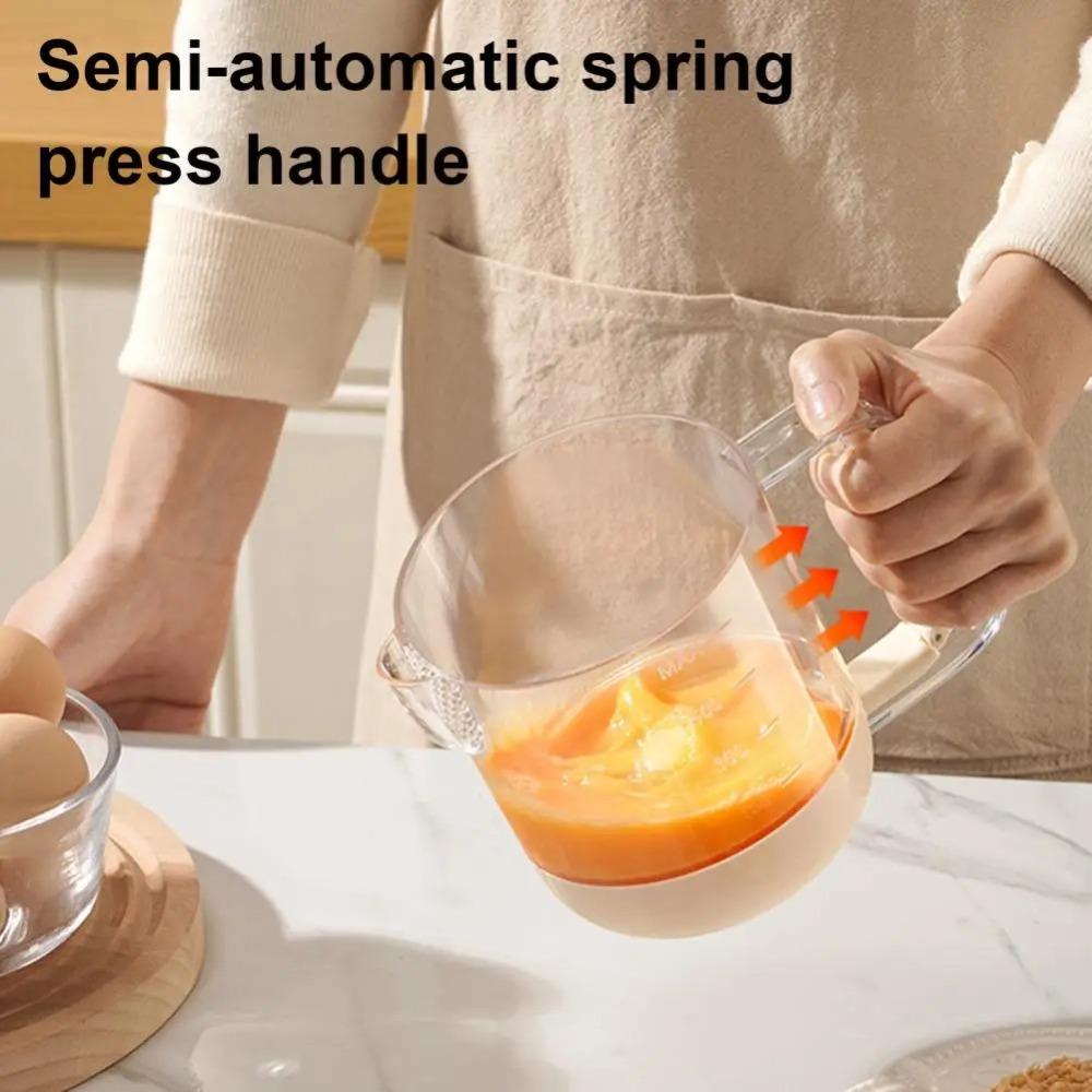 Manual Mixing Cup Whisk Dust-proof Liquid Mixing Cup Convenient Egg Beater Kitchen Accessories