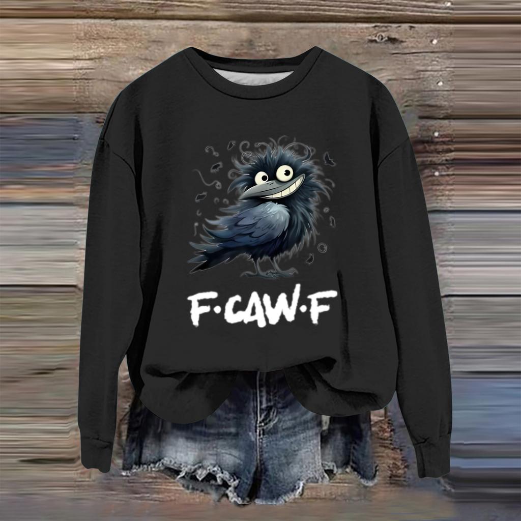 Women's Fashion Casual Long Sleeve Loose Printed Sweatshirt