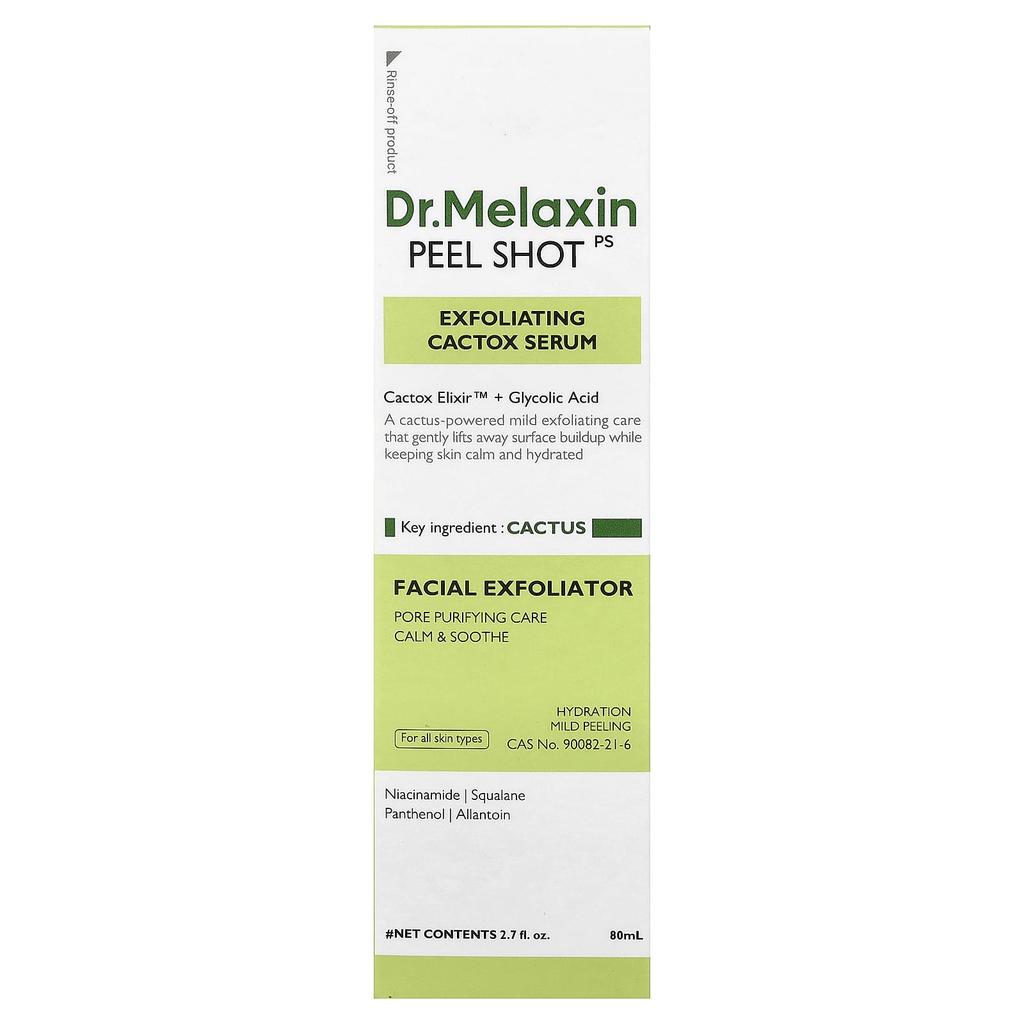 Dr.Melaxin, Peel Shot, Exfoliating Cactus Serum, For All Skin Types, 80ml (2.7 fl oz)
