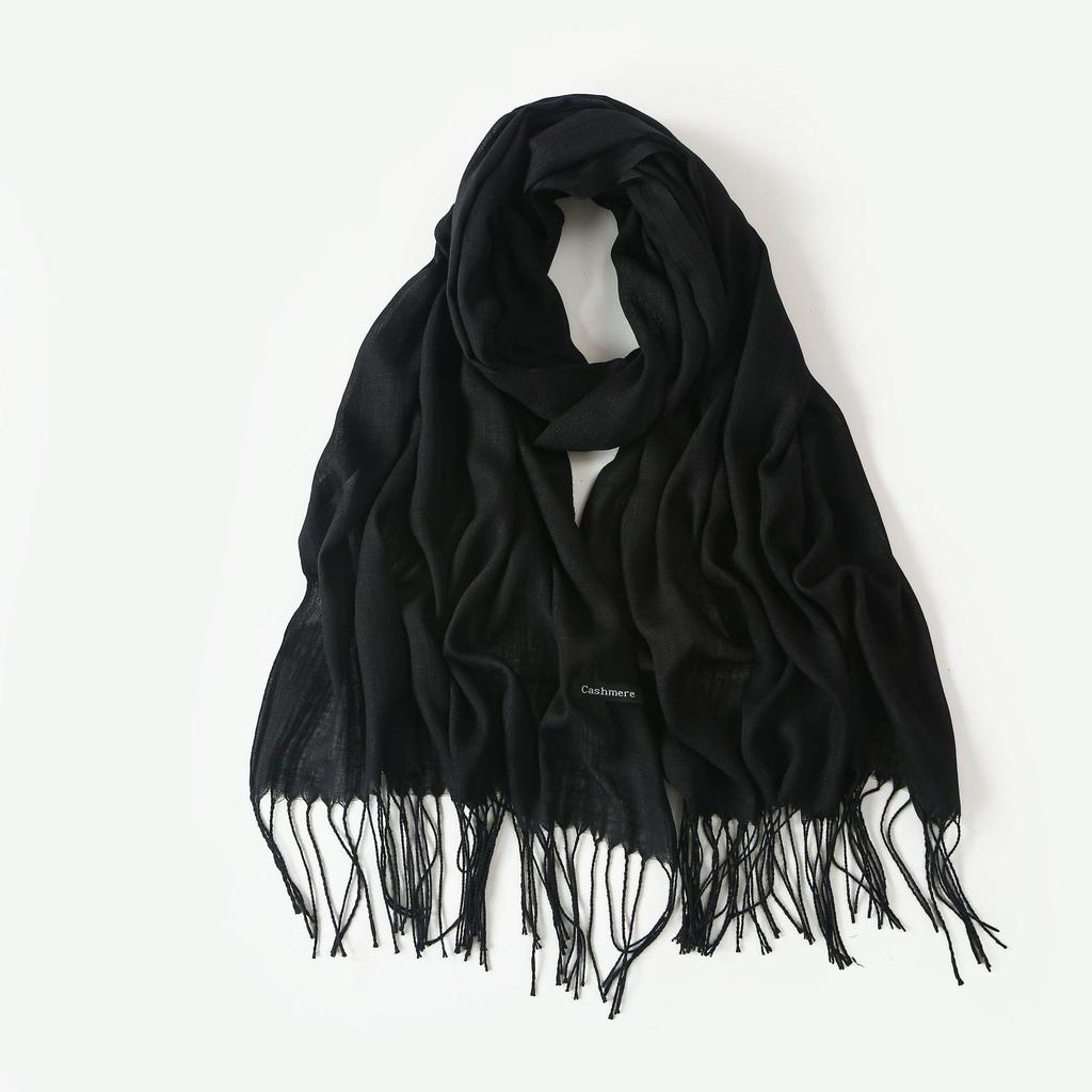 Шелковый солнцезащитный шарф: Модная шаль из бамбуковой пряжи с кисточками