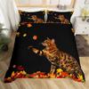 Happy Thanksgiving Duvet Cover Fall Maple Leaf Bedding Set Microfiber Gnome Gold Pumpkin Farm Harvest Comforter Cover Twin King