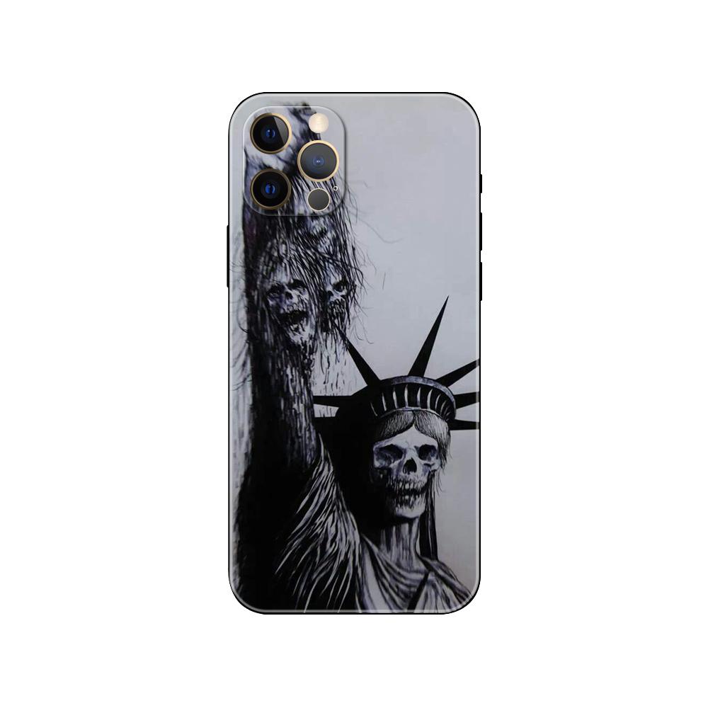 Чехол для телефона «Сатанинский страшный череп» для iPhone 5 5S 2020se 6 6s 7 8 plus x 10 XR XS 11 12 13 mini pro MAX, черная задняя крышка из ТПУ