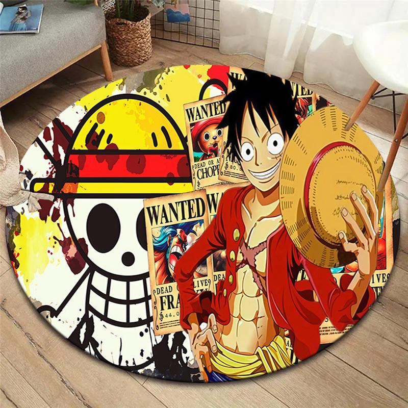 Ковер круглый с изображением Манки Д. Луффи из One Piece, ковер для гостиной, спальни, дивана, игровой комнаты, нескользящий коврик