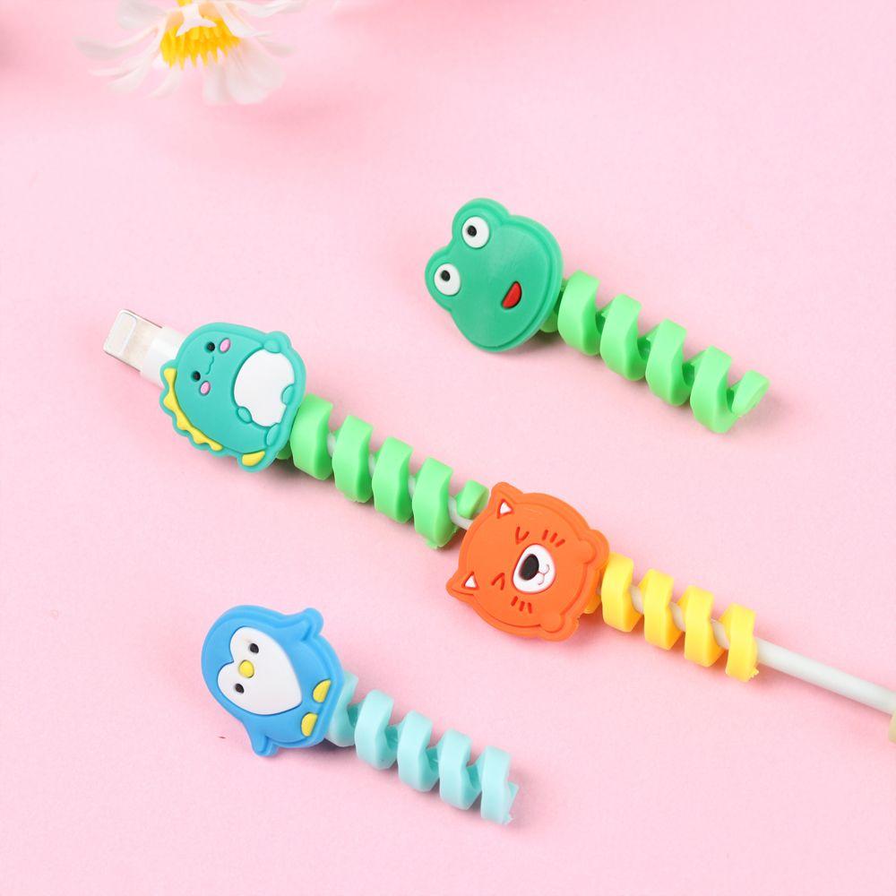 Мультяшный USB органайзер для кабеля, защитная трубка, протектор для кабеля передачи данных, защита шнура, защита провода, накладка для зарядного кабеля