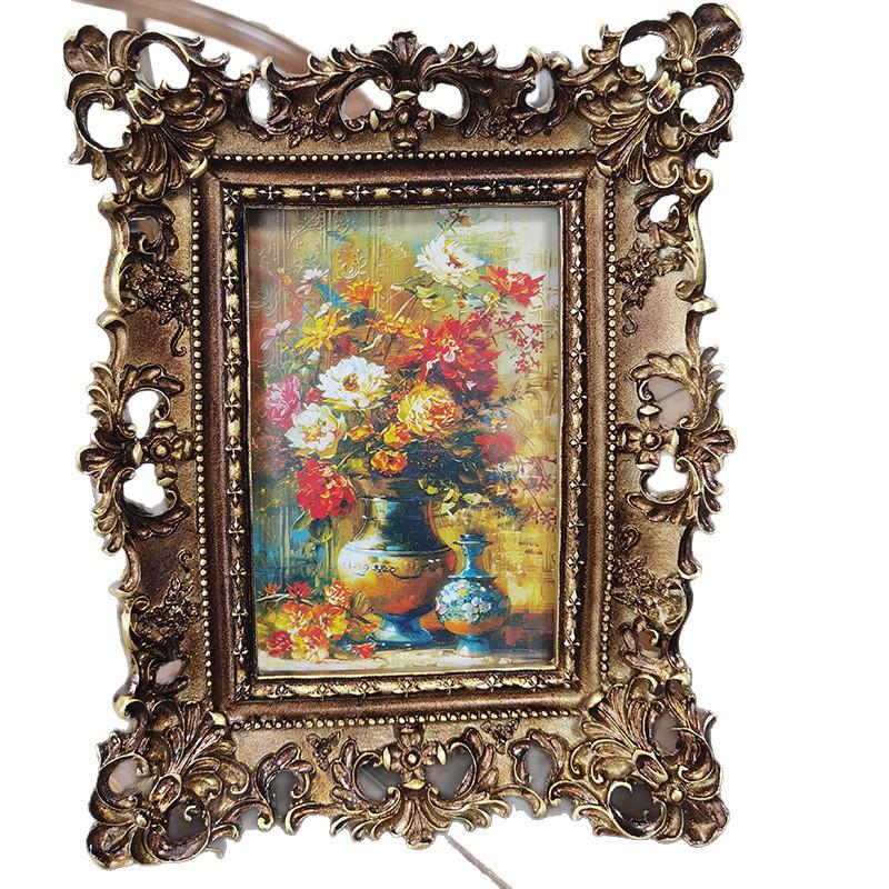 Европейская резная фоторамка из смолы с неровной текстурой - Декор для дома в гостиную или спальню
