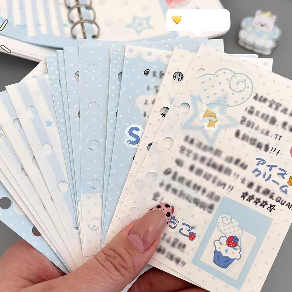 M5 Blue Dream Star Replacement Core Paper, Weekly and Monthly Plan Cartoon Color Replacement Inner Pages, Loose leaf Inner Pages