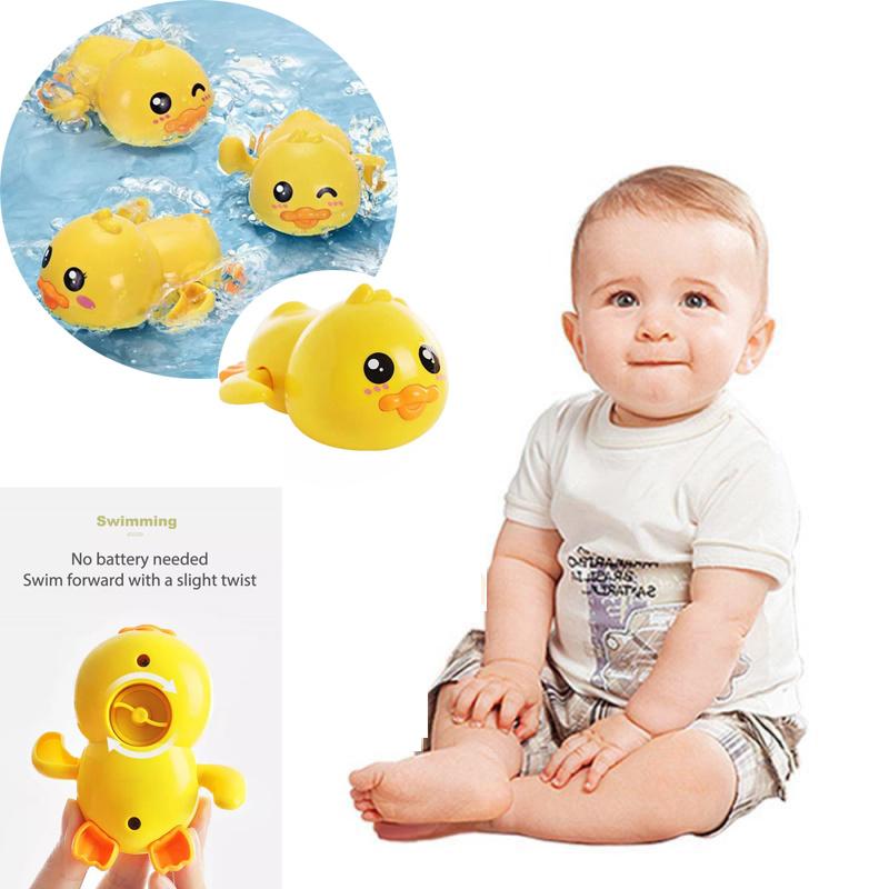 1PC Clockwork Duck Baby Bath Toys Children Play In The Water Little Yellow Ducks Can Swim Little Ducks Boys and Girls Take A Bath
