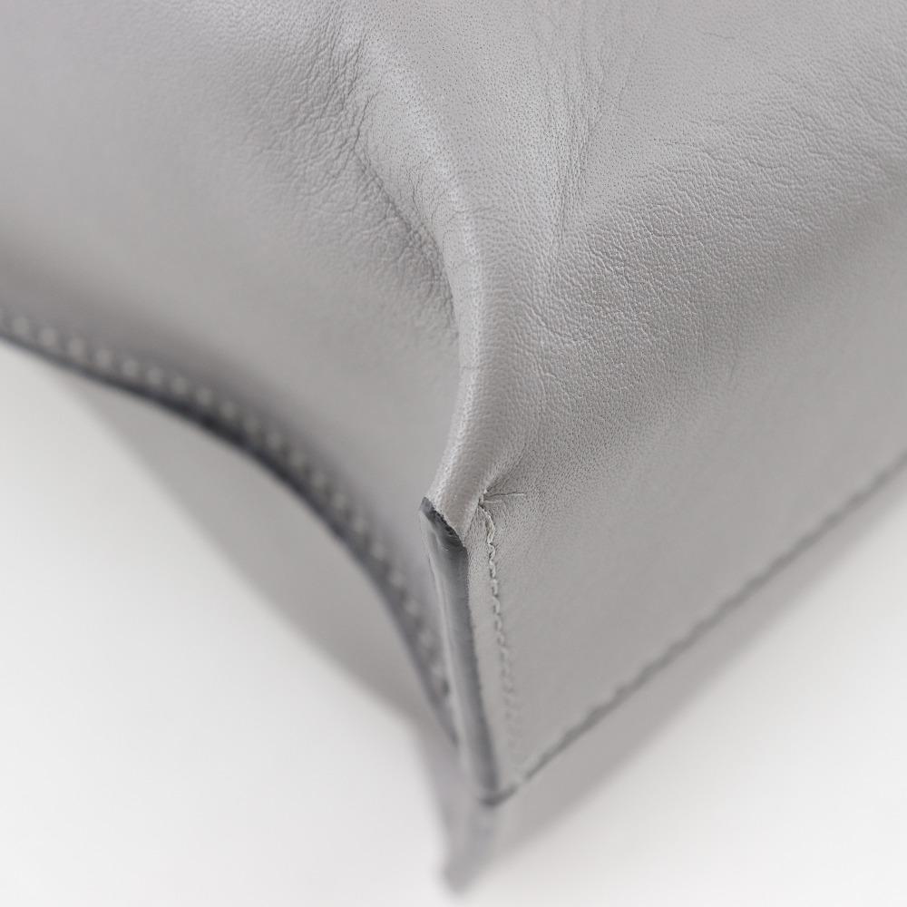 LOEWE Shopper Tote Bag anagram gray lambskin unisex Used