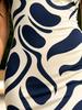 Navy White Abstract Swirl Print One Shoulder Spaghetti Strap Bodycon Midi Dress Elegant Cocktail Dress