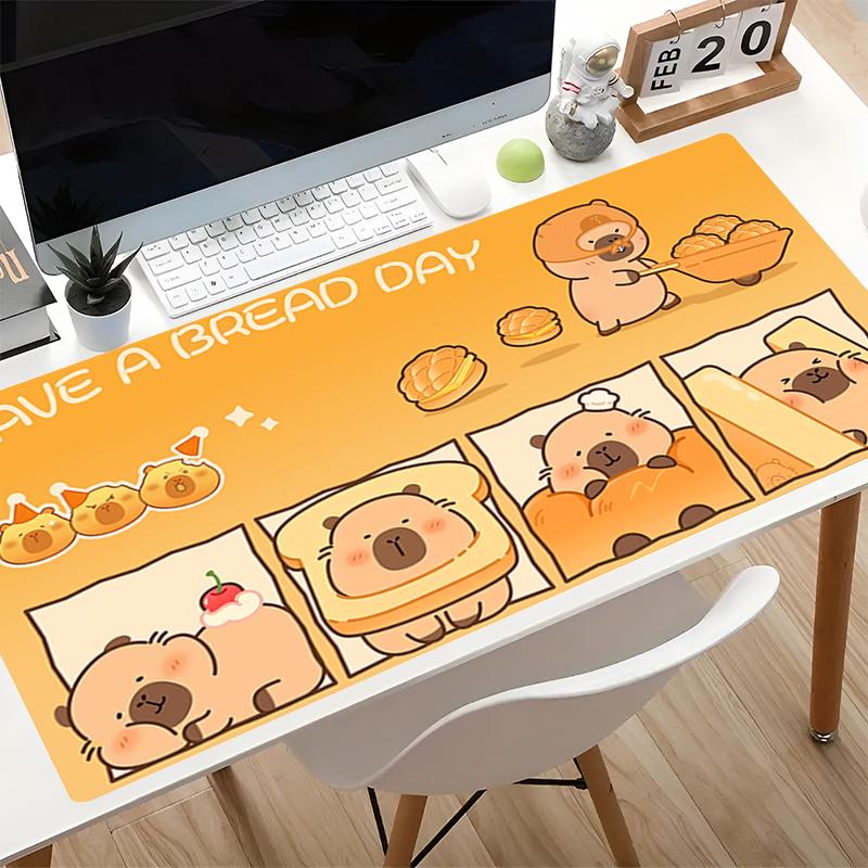 Mouse Pad Cute Capybara Office Desk Mats Smooth Large Gaming Accessories Lock Edge Wear-resistant MousePads Game Laptop Desk Mat