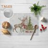 Christmas Placemat Convenient Durable Stylish Clear Printing Linen Table Mat for Festive Home Decoration