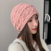 Новая осенне-зимняя регулируемая шапка-бини из вязаного полотна с полым ворсом, с защитой ушей, теплая, модная, стильная повязка на голову, маленькая шерстяная шапка, подчеркивающая лицо