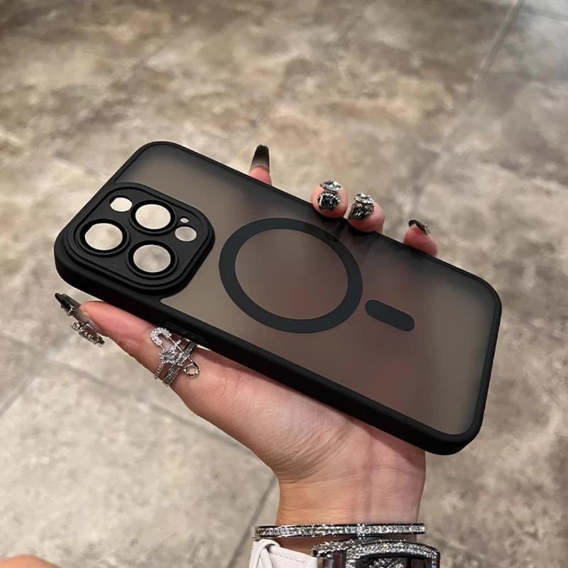 Black Transparent Magsafe Magnetic Case For iPhone 17 16 15 14 13 12 11 Pro Max Wireless Charging Acrylic Hard Protect Cover