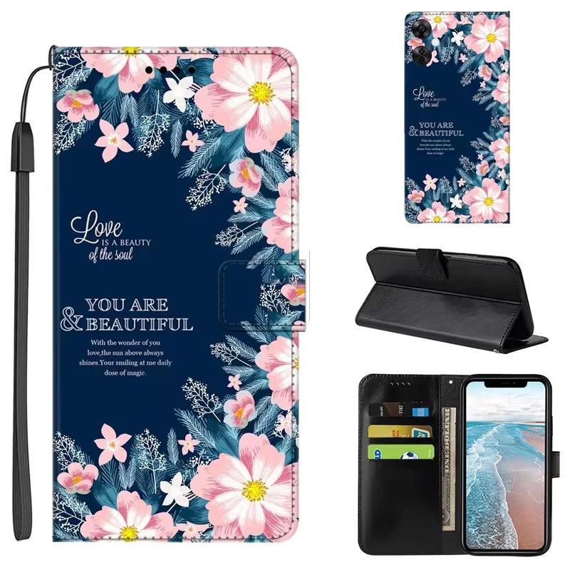 Flower Wallet Leather Case For Oppo Reno13 F 4G Stand Flip Bumper For Reno13 F 5G Wallet Case PU Leather Cover Reno13 F 13F Capa