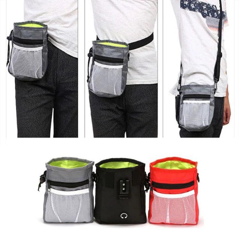 Portable Food Dog Training Snack Waist Bag Large Capacity Treat Pouch Drawstring Carries Outdoor Garbage Waste Bag Dispenser
