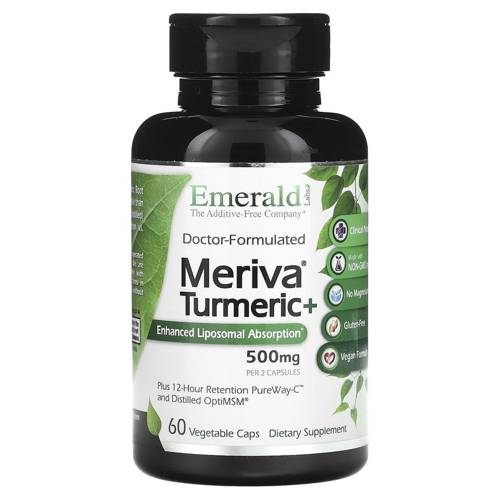 Meriva Turmeric+, 500Mg, 60 Veggie Caps (250Mg Per Capsule)