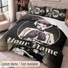Custom Name Text 3Pcs Bedding Set Bride of Frankenstein Duvet Cover And Two Pillowcases